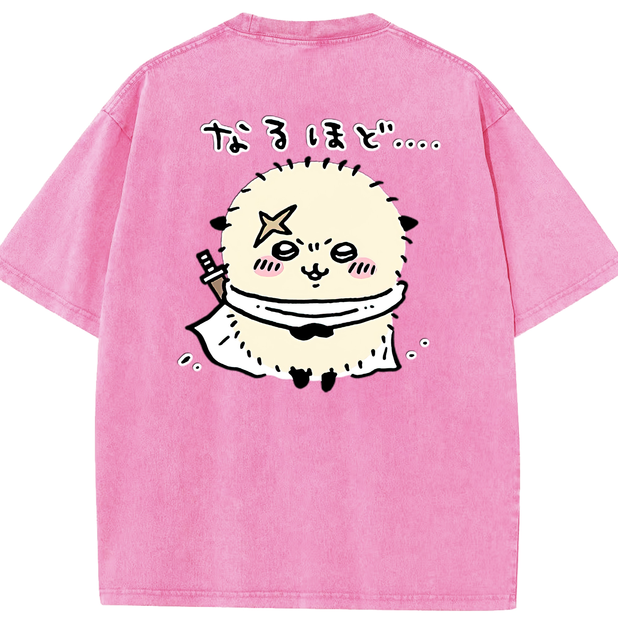 （画像用） ちいかわ ラッコ Chii-kawa Sea otter 綿100% ヴィンテージ風 半袖Tシャツ（背面プリント）